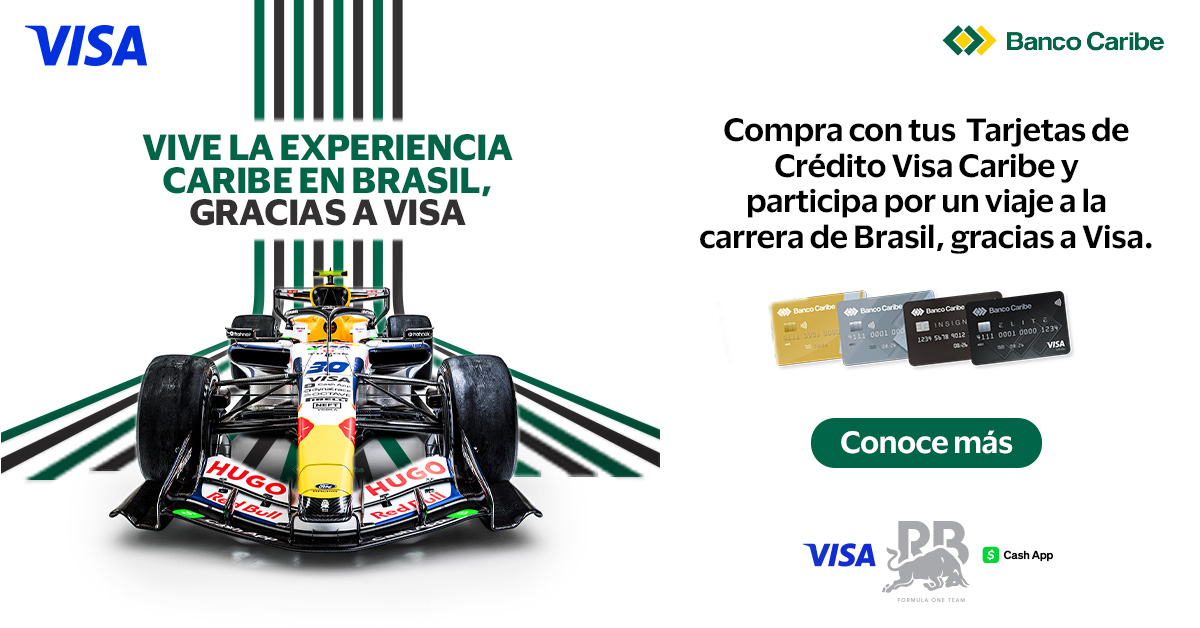 Vive la velocidad en Brasil gracias a Visa y Banco Caribe Vive la velocidad en Brasil gracias a Visa y Banco Caribe